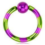Piercing anneau 1,6mm 21 - Strié vert et lilas