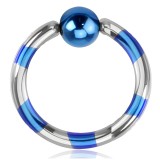 Piercing anneau 1,6mm 21 - Strié gris et bleu