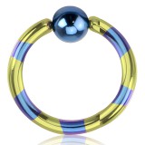 Piercing anneau 1,6mm 21 - Strié jaune et bleu
