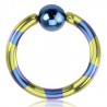 Piercing anneau 21 - Strié jaune et bleu