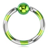 Piercing anneau 1,6mm 21 - Strié vert et gris