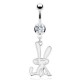 Piercing nombril petit lapin blanc assis (68)