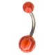 Piercing nombril UV 11 - Checker blanc, orange et lilas