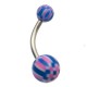 Piercing nombril UV 11 - Checker blanc, rose et bleu