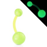 Piercing nombril UV 12 - Flexible fluorescent vert-pomme