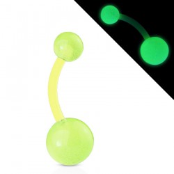Piercing nombril UV 12 - Flexible fluorescent vert-pomme