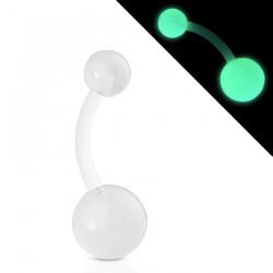 Piercing nombril UV 12 - Flexible fluorescent transparent