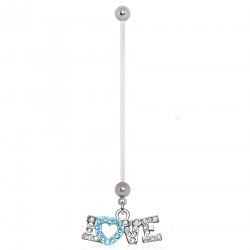 Piercing nombril grossesse 44 - Love bleu-clair
