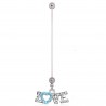 Piercing nombril grossesse 44 - Love bleu-clair