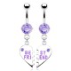 Piercing nombril cœur 45 - Deux piercings meilleures amies lilas