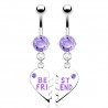 Piercing nombril cœur 45 - Deux piercings meilleures amies lilas