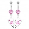 Piercing nombril cœur 45 - Deux piercings meilleures amies roses