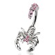 Piercing nombril scorpion menaçant cristaux roses (32)