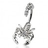 Piercing nombril scorpion menaçant cristaux transparents (32)