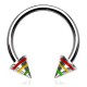 Piercing fer à cheval 22 - Acier rasta pointes