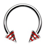 Piercing fer à cheval 28 - Métal pointes striées