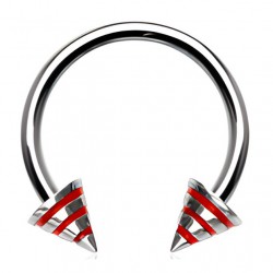 Piercing fer à cheval 28 - Métal pointes striées