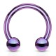 Piercing fer à cheval 05 - Plaqué-titane boules lilas