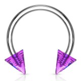Piercing fer à cheval 15 - Deux pointes en acrylique lilas