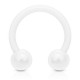 Piercing fer à cheval 18 - Acrylique flexible boules blanches