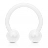Piercing fer à cheval 18 - Acrylique flexible boules blanches