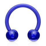 Piercing fer à cheval 18 - Acrylique flexible boules bleues