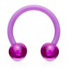 Piercing fer à cheval 18 - Acrylique flexible boules lilas