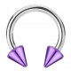 Piercing fer à cheval 20 - Tige acier et pointes plaqué-titane lilas