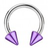 Piercing fer à cheval 20 - Tige acier et pointes plaqué-titane lilas