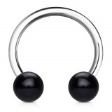 Piercing fer à cheval 13 - Boules noires en acrylique