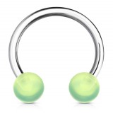 Piercing fer à cheval 13 - Boules vert-pomme en acrylique