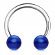 Piercing fer à cheval 13 - Boules bleues en acrylique