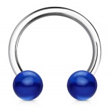 Piercing fer à cheval 13 - Boules bleues en acrylique