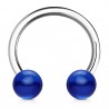 Piercing fer à cheval 13 - Boules bleues en acrylique