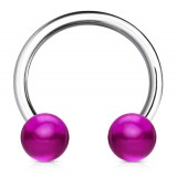 Piercing fer à cheval 13 - Boules lilas en acrylique