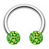 Piercing fer à cheval 75 - Cristal férido vert-pomme