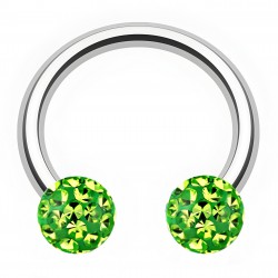 Piercing fer à cheval 75 - Cristal férido vert-pomme