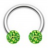 Piercing fer à cheval 75 - Cristal férido vert-pomme