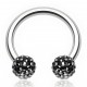 Piercing fer à cheval 75 - Cristal férido noir