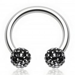 Piercing fer à cheval 75 - Cristal férido noir