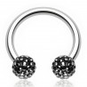 Piercing fer à cheval 75 - Cristal férido noir