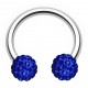 Piercing fer à cheval 75 - Cristal férido bleu