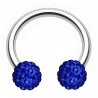Piercing fer à cheval 75 - Cristal férido bleu