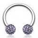 Piercing fer à cheval 75 - Cristal férido lilas