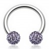 Piercing fer à cheval 75 - Cristal férido lilas