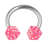 Piercing fer à cheval 26 - UV dés roses