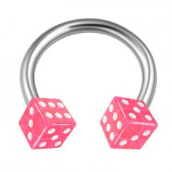 Piercing fer à cheval 26 - UV dés roses