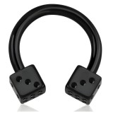 Piercing fer à cheval 49 - Noir dés