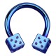 Piercing fer à cheval 49 - Bleu dés