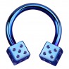 Piercing fer à cheval 49 - Bleu dés